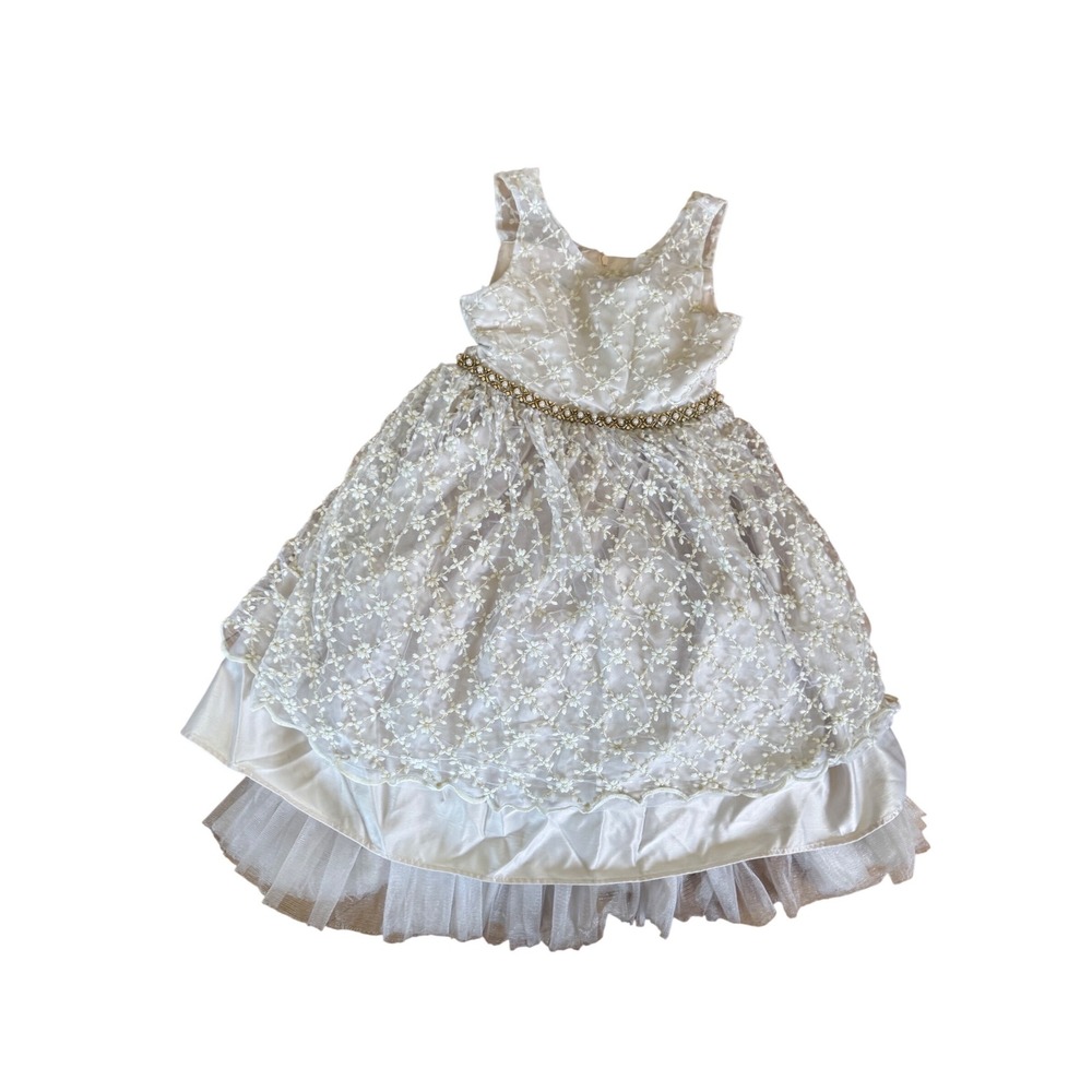 Couture Princess sleeveless floral embroidered elegant‎ regal youth dress